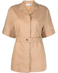 Calvin Klein - Notched-Collar Belted-Waist Shirt - Lyst
