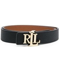 Ralph Lauren - Logo-buckle Reversible Leather Belt - Lyst