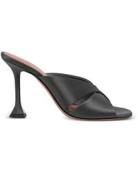 AMINA MUADDI - Salma Criss-Cross Silk Heeled Sandals - Lyst