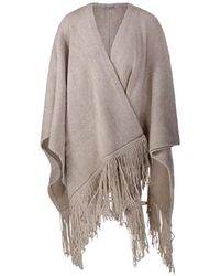 Max Mara - Fringe-Trimmed Knitted Poncho - Lyst