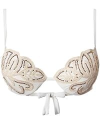 Twinset - Rhinestone-Embellished Embroidered Bikini Top - Lyst
