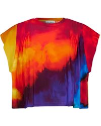 Rabanne - Tie-Dye Pleated T-Shirt - Lyst