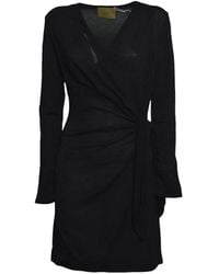 Momoní Skelda Draped Mini Dress in Black | Lyst
