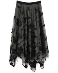 Marc Le Bihan - Sequin-Embellished Floral-Appliqué Skirt - Lyst