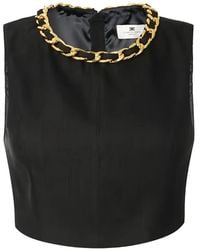 Elisabetta Franchi - Jewel Chain Cropped Top - Lyst