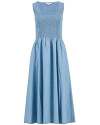 Barbour - Robe Mi-Longue Josie Froncée Sans Manches - Lyst