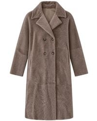 Aspesi - Manteau En Peau Lainée À Boutonnière Croisée - Lyst