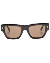 Alexander McQueen - Rivet-detail Square-frame Sunglasses - Lyst
