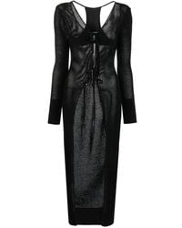 ANDREADAMO - Semi-Sheer Racerback Knitted Cardigan - Lyst