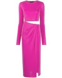 The Andamane - Cut-out Long-sleeve Midi Dress - Lyst