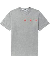 COMME DES GARÇONS PLAY - Triple Hearts T-Shirt - Lyst