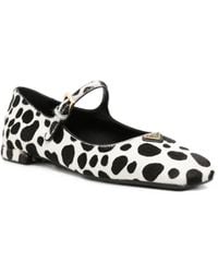 Prada - Polka-Dot Mary Jane Ballet Flats - Lyst
