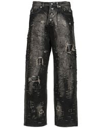 THUG CLUB - Hard-Washed Damaged Loose-Fit Jeans - Lyst