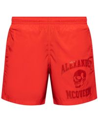 Alexander McQueen - Short de bain à logo imprimé - Lyst