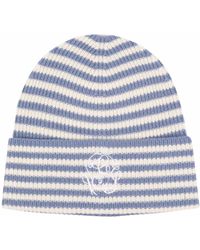Stripe Pom Beanie in Blush Combo 