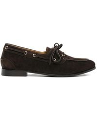 Bally - Plume Lace-Up Suede Loafers - Lyst