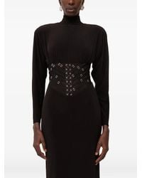 Nissa - Robe Mi-Longue En Tulle À Détail De Corset - Lyst