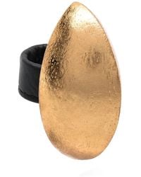 Monies - Almond-Shape Leather-Band Ring - Lyst