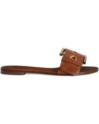 Dolce & Gabbana - Buckle-Detail Flat Sandals - Lyst