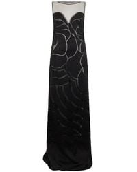 Alberta Ferretti - Embroidered Sleeveless Gown - Lyst
