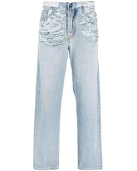 DIESEL - Gerade Jeans im Distressed-Look - Lyst