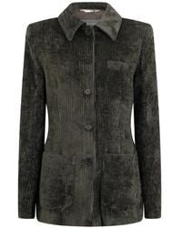 Alberta Ferretti - Corduroy Button-Up Jacket - Lyst