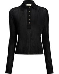 KHAITE - Long Sleeve Polo Top - Lyst