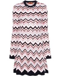 Missoni - Zigzag Knitted Mini Dress - Lyst