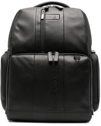 Piquadro - Urban Logo-Embossed Leather Backpack - Lyst