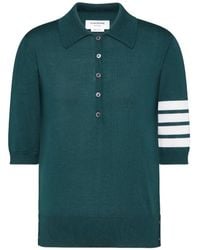Thom Browne - 4-Bar Wool Polo Shirt - Lyst
