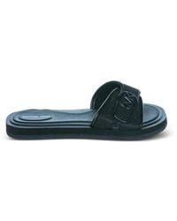 Michael Kors - Logo-Plaque Glitter Slides - Lyst