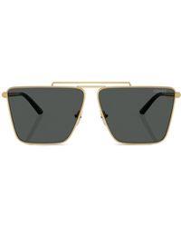 Versace - Tubular Greca Square-frame Sunglasses - Lyst