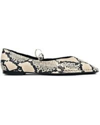 Alohas - Sway Snake-Effect Squared-Toe Ballet Flats - Lyst