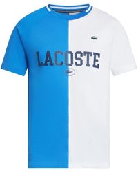 Lacoste - T-shirt bicolore à logo imprimé - Lyst
