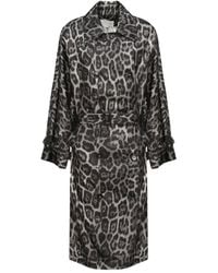 Stella McCartney - Leopard-Print Belted Trench Coat - Lyst