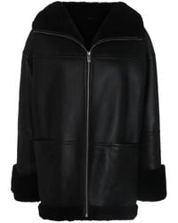 TOTEME - Shearling-Trimmed Leather Jacket - Lyst