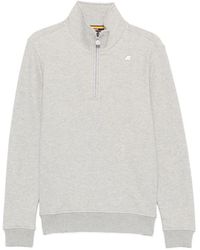 K-Way - Quarter-Zip Logo-Patch Sweatshirt - Lyst