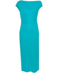 Alberta Ferretti - Cowl-Neck Midi Dress - Lyst