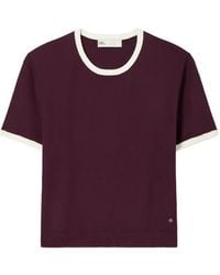 Tory Burch - Contrast-Trim T-Shirt - Lyst