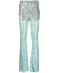 Self-Portrait - Sequin-embellished Mesh Trousers - Lyst