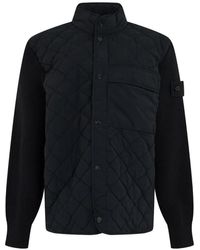 Stone Island - Quilted Knitted-Sleeve Jacket - Lyst