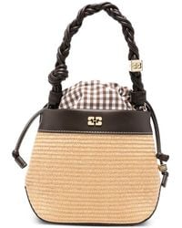 Ganni - Bou Braided-Strap Bucket Bag - Lyst