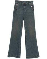 Liu Jo - Button-Detail Flared Jeans - Lyst
