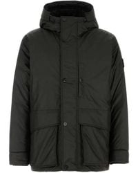 Stone Island - Hooded Button-Up Jacket - Lyst