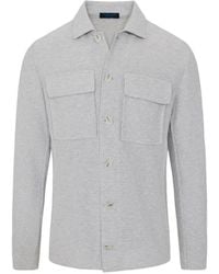 Patrick Assaraf - Knit-Textured Shirt Jacket - Lyst