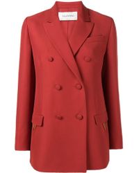 Valentino Double Breasted Blazer - Red