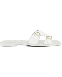 Santoni - Buckle-Detail Square-Toe Sandals - Lyst