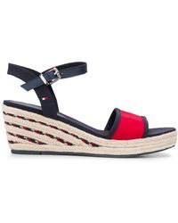 tommy hilfiger red wedge shoes