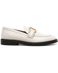 Chloé - Marcie Embellished Leather Loafers - Lyst