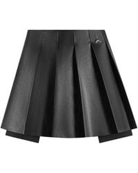 Manière De Voir - Juliette Pleated Faux-Leather Mini Skirt - Lyst